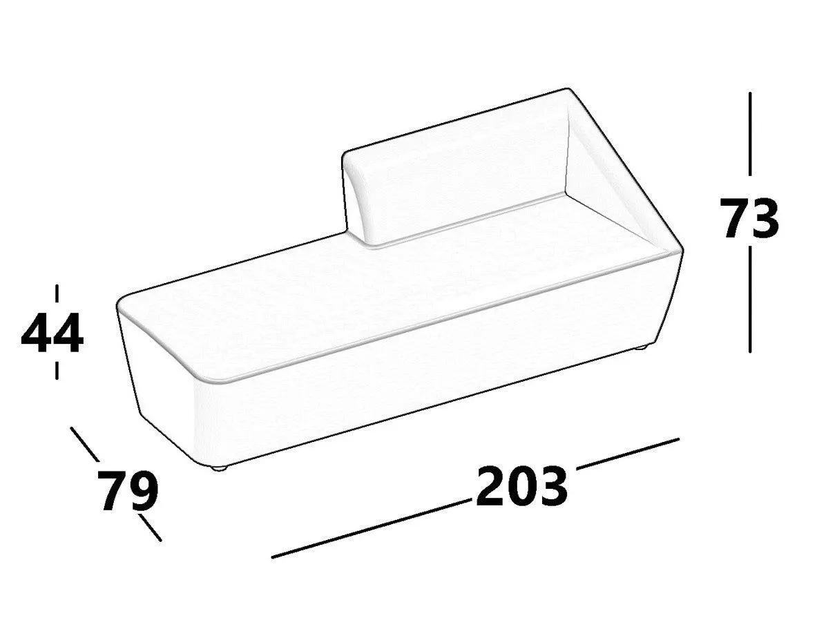 Amarcord AM14 Chaise Lounge Right Armrest