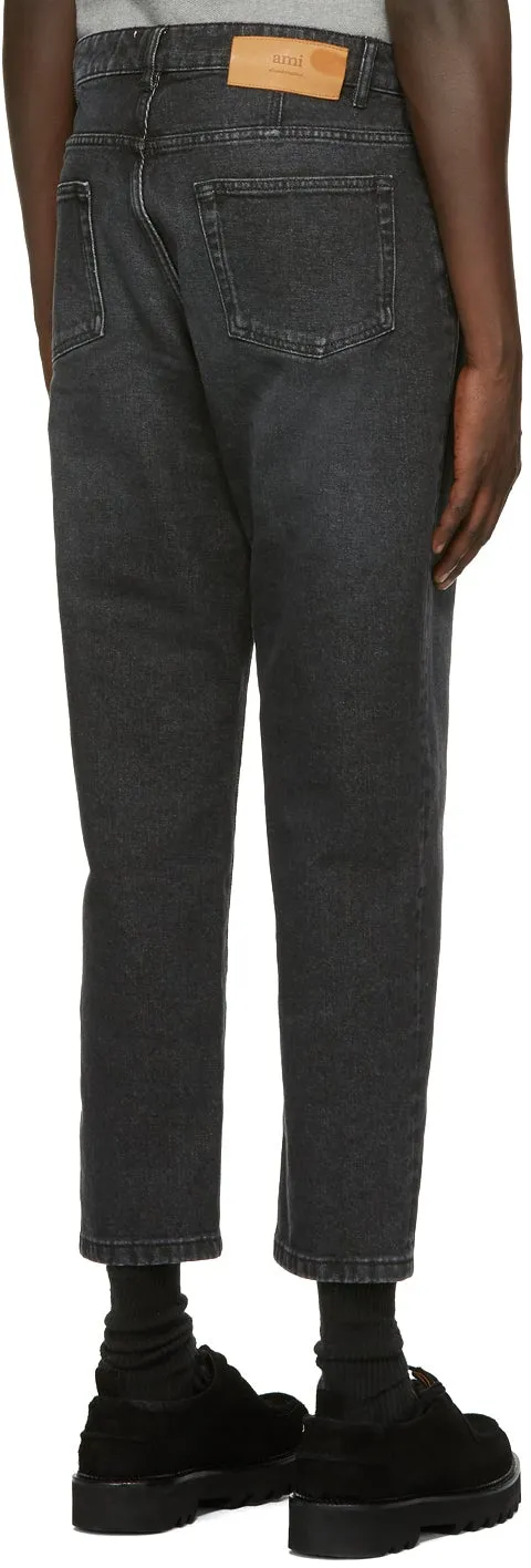 AMI Alexandre Mattiussi Black Tapered Fit Jeans