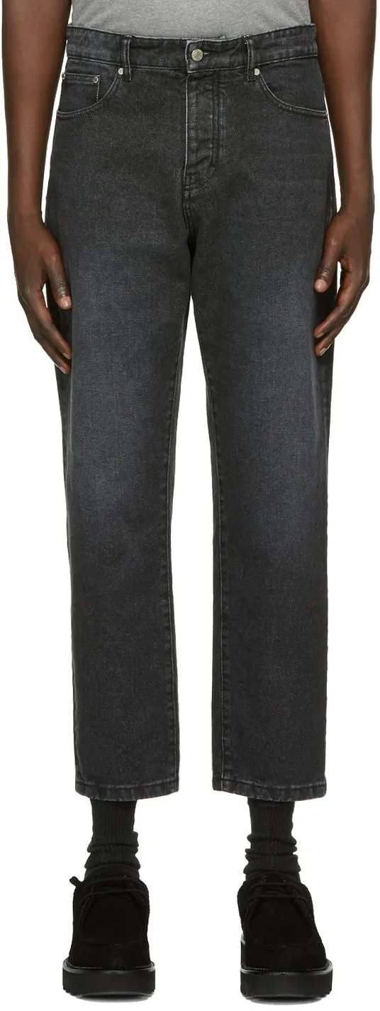 AMI Alexandre Mattiussi Black Tapered Fit Jeans