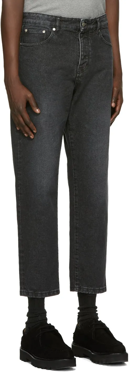 AMI Alexandre Mattiussi Black Tapered Fit Jeans