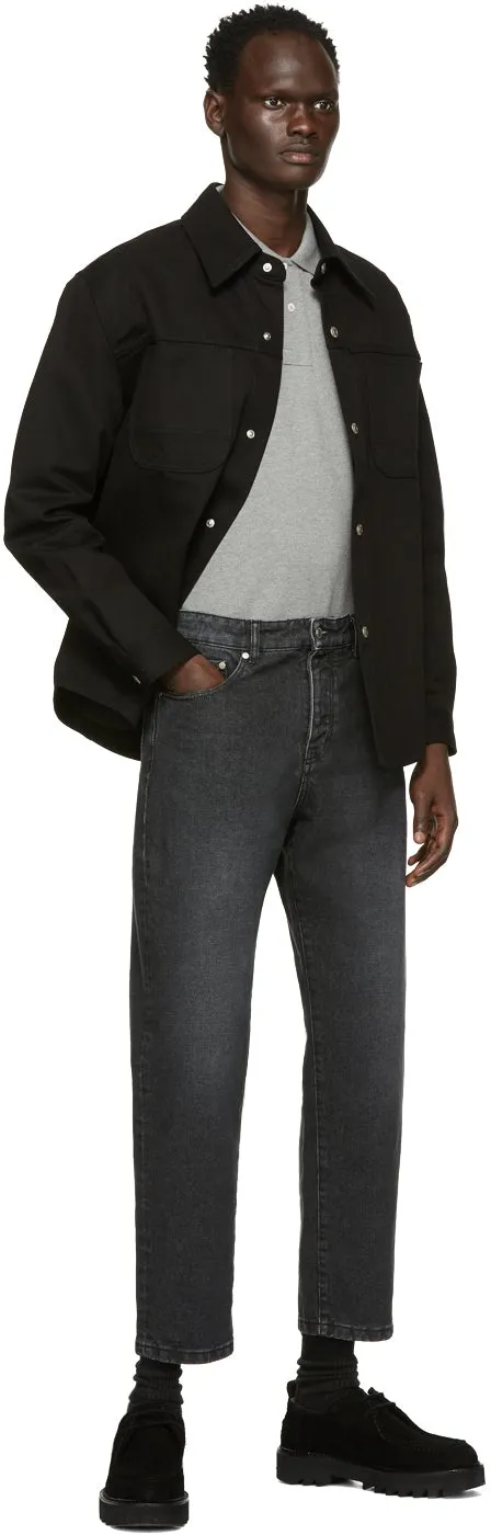 AMI Alexandre Mattiussi Black Tapered Fit Jeans