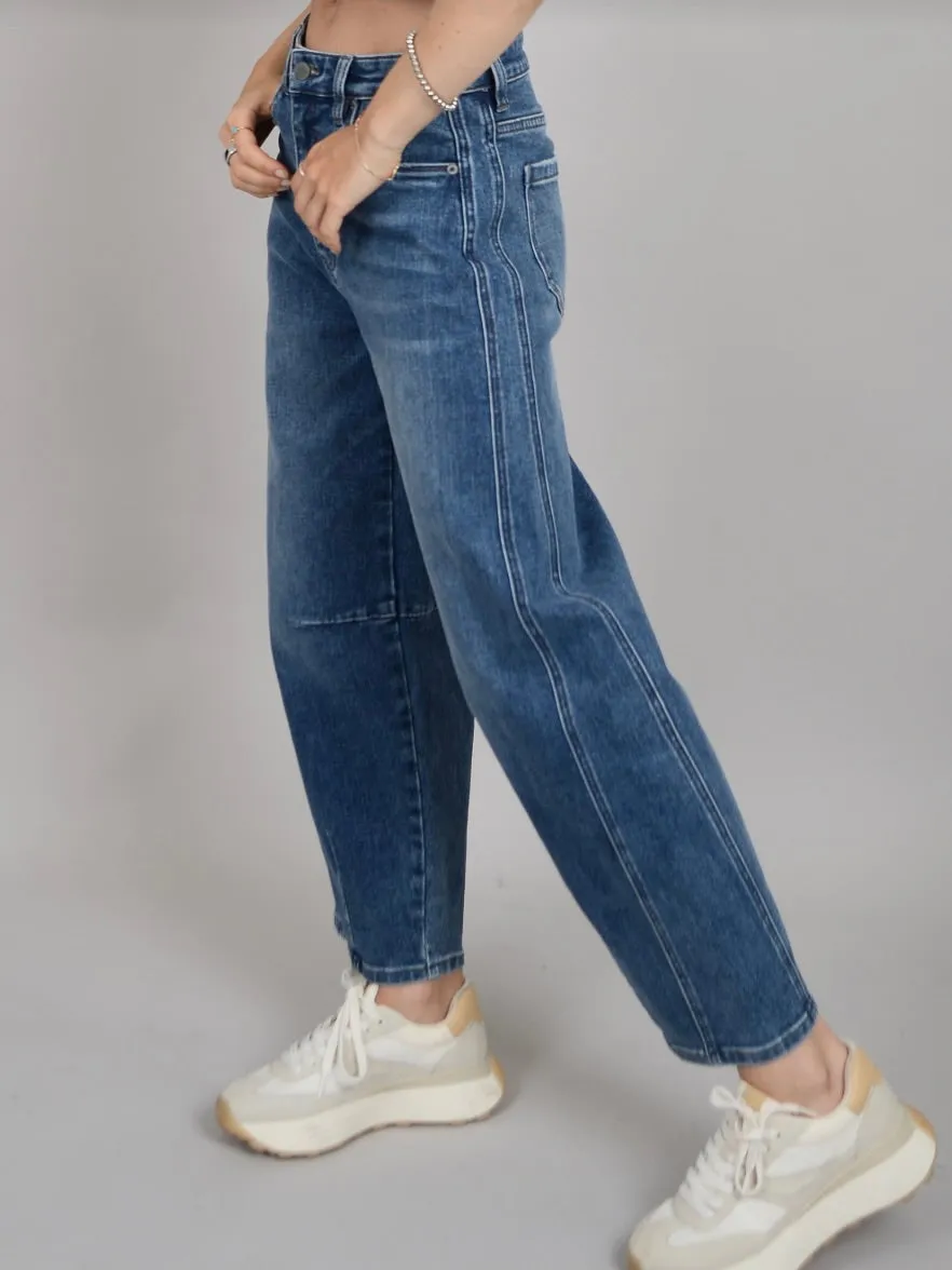 Barni Stretch Denim Barrel Jean
