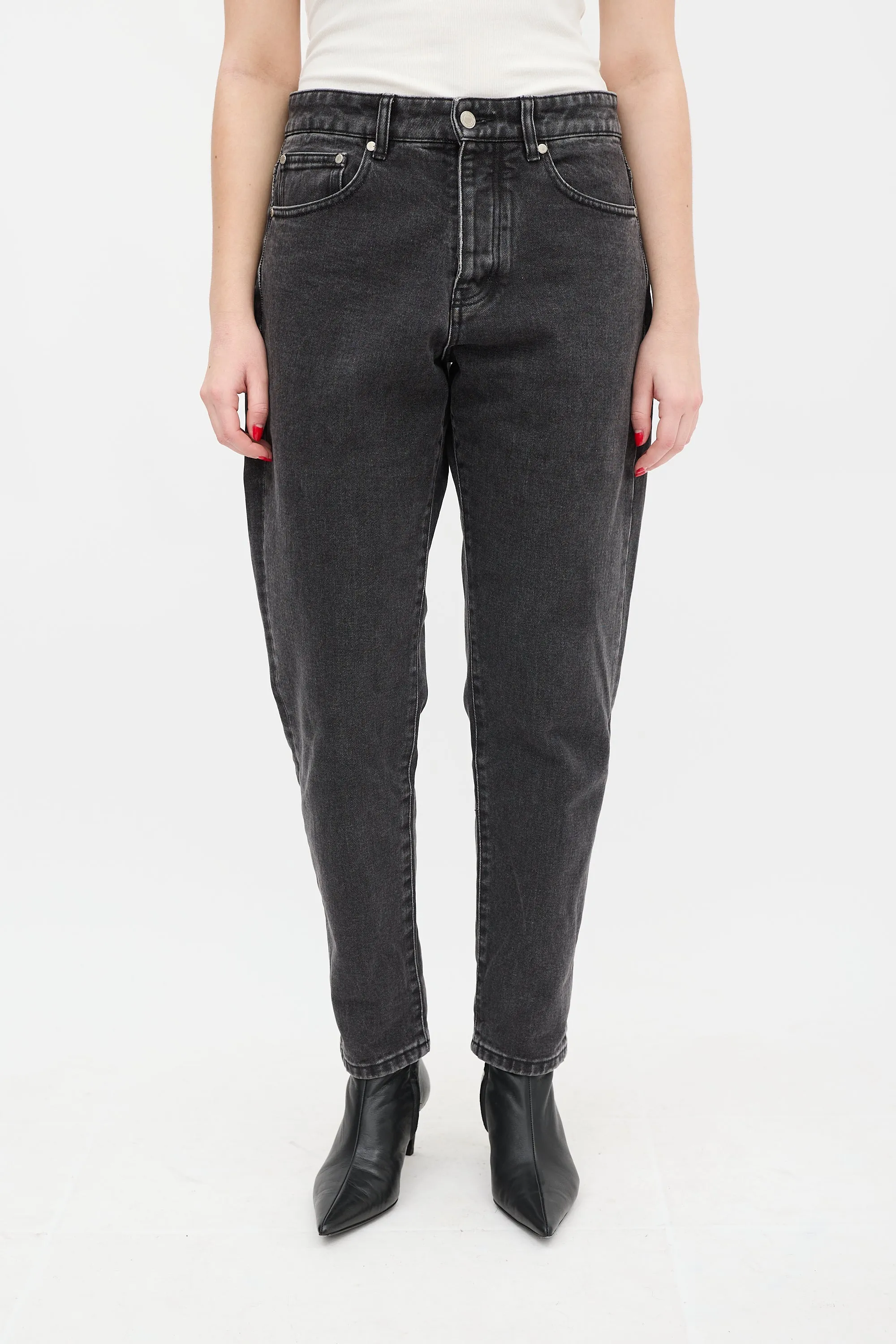 Black Tapered Fit Jeans