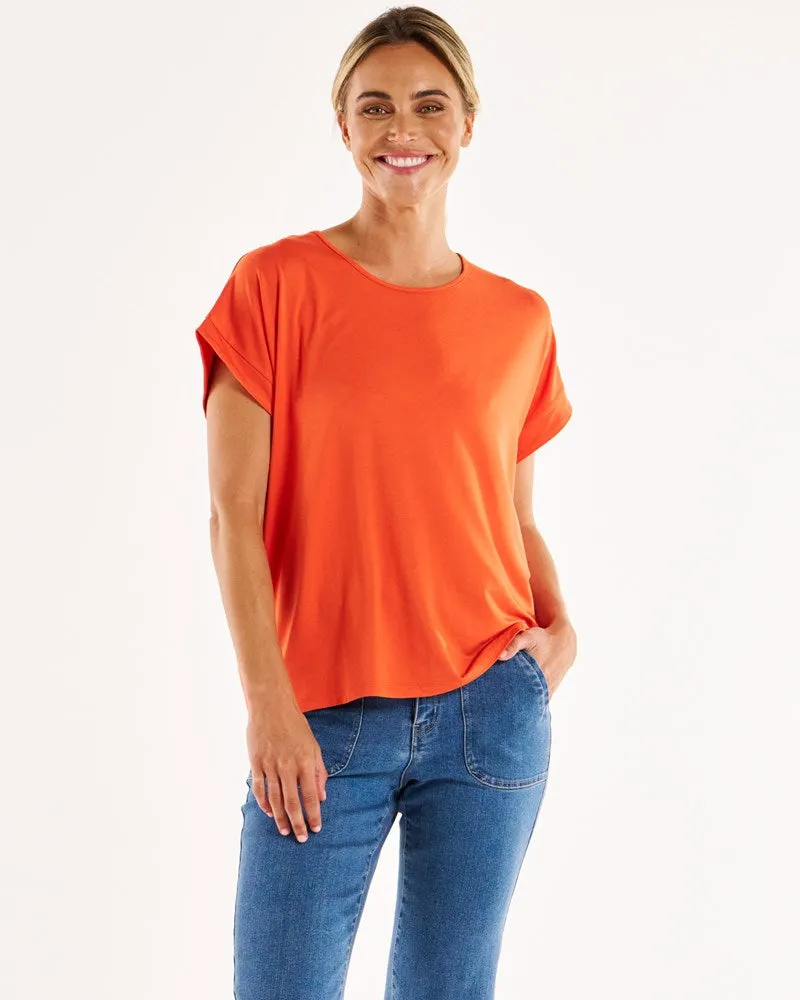 Fallon Bamboo Top - Burnt Ochre