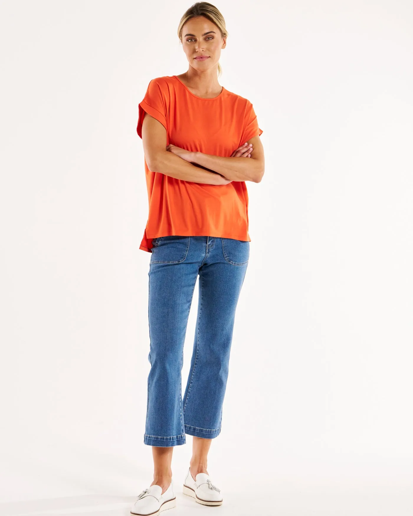 Fallon Bamboo Top - Burnt Ochre