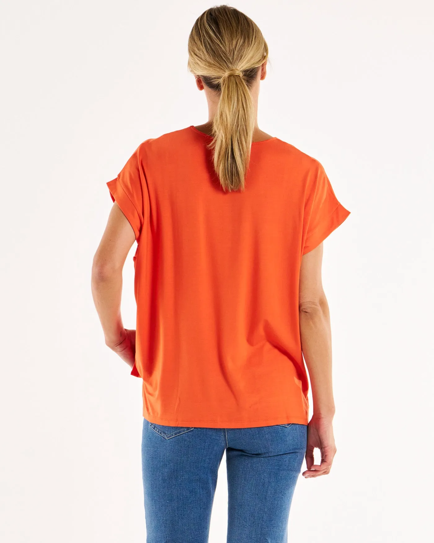 Fallon Bamboo Top - Burnt Ochre