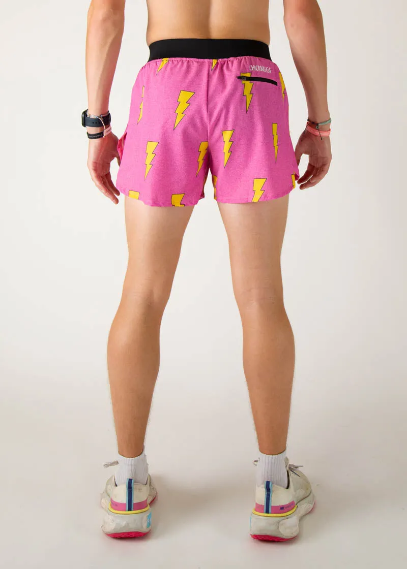 Men's Hot Pink Bolts 4" Half Split Shorts