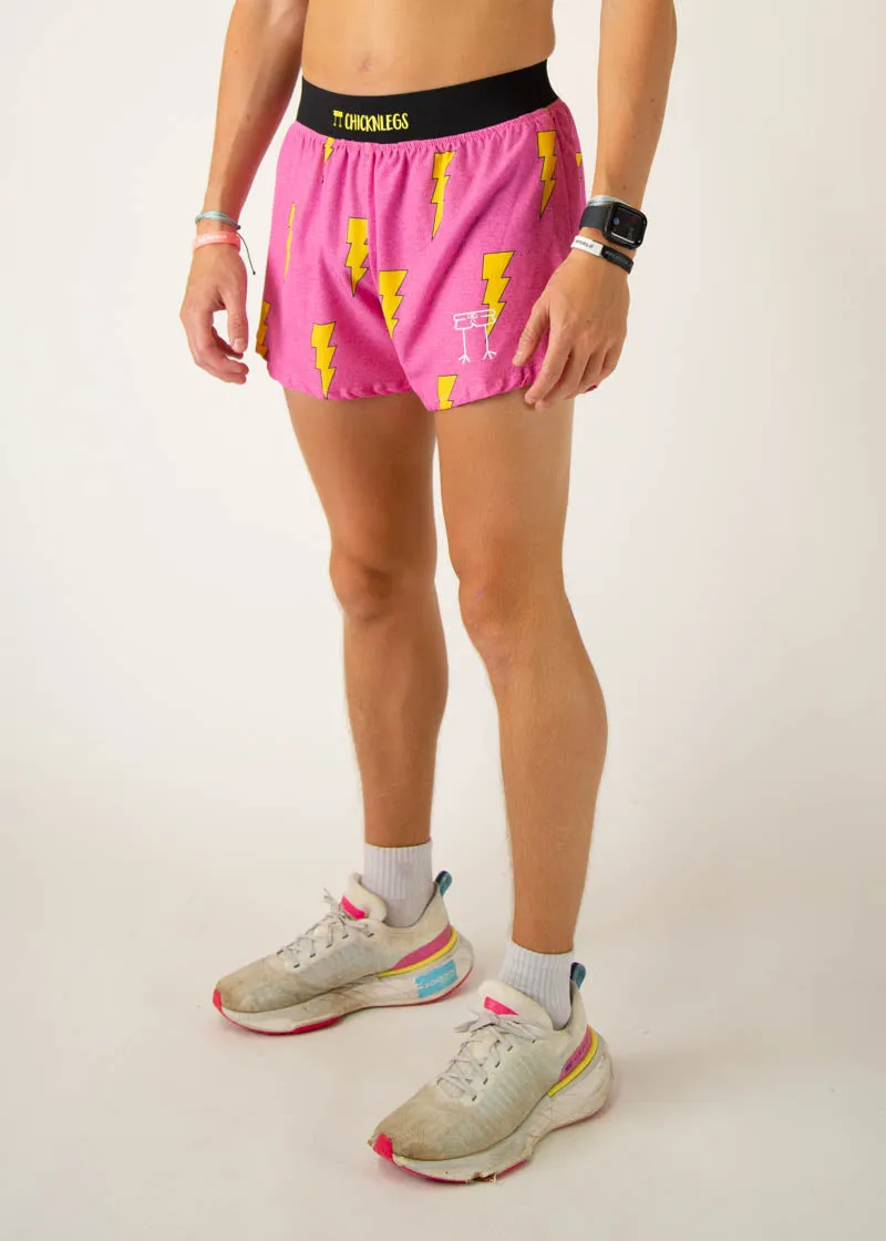 Men's Hot Pink Bolts 4" Half Split Shorts