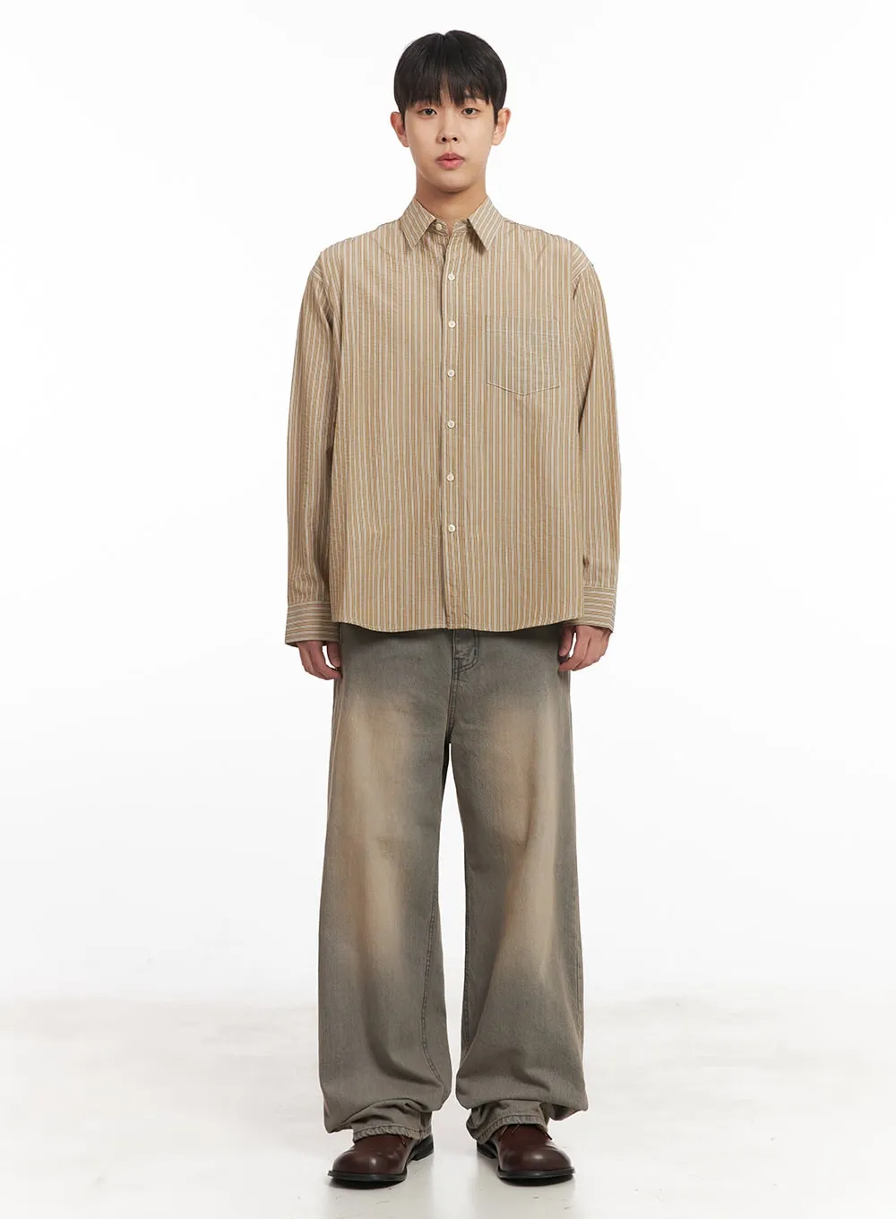 Men's Washed Straight-Leg Jeans IM514
