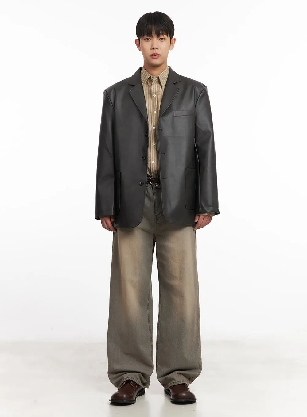 Men's Washed Straight-Leg Jeans IM514