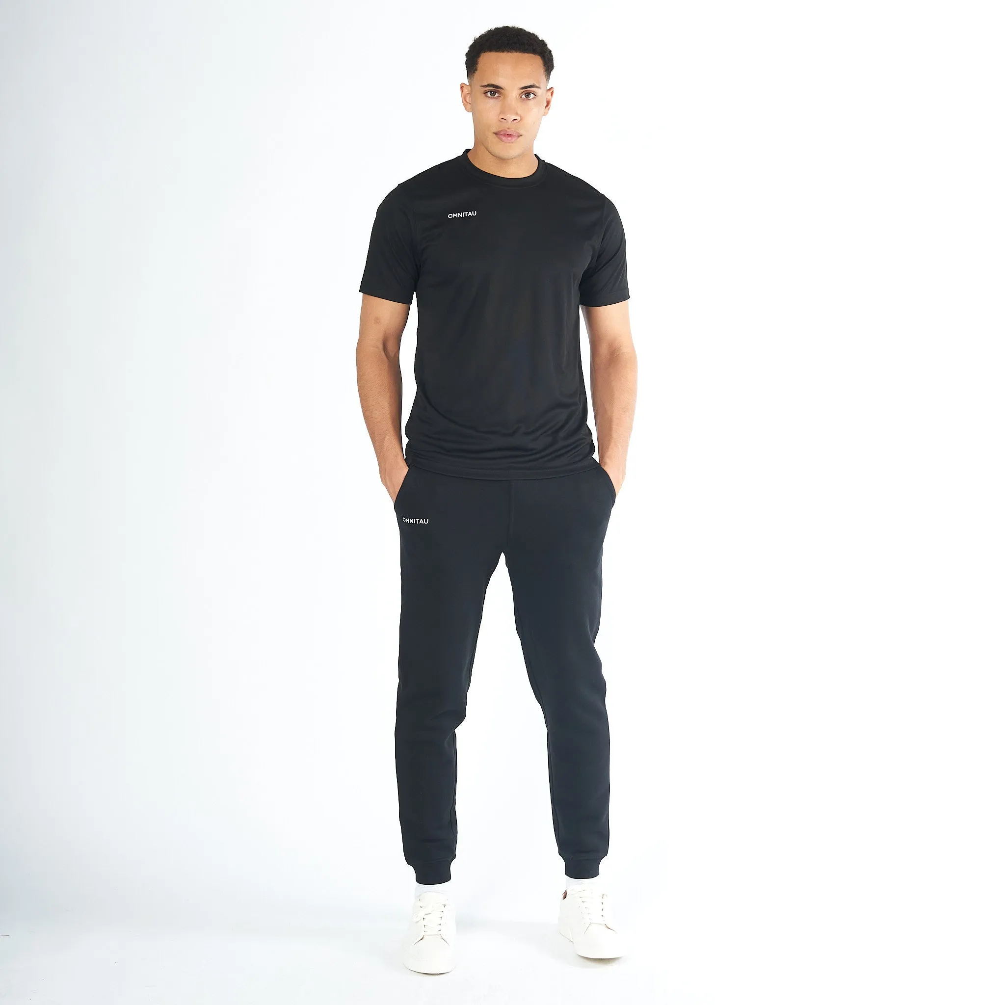 Omnitau Adult's Team Sports Organic Cotton Sweat Pants - Black