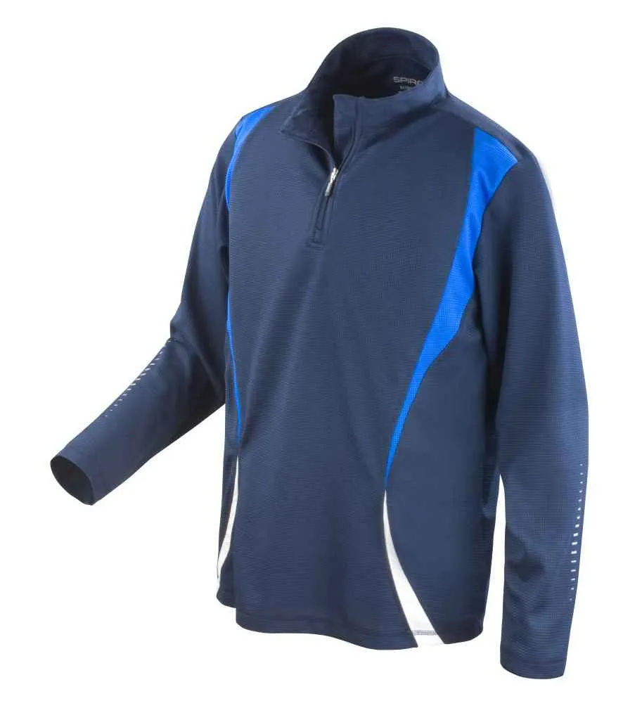 Spiro Unisex Zip Neck Trial Training Top | Navy/Royal Blue/White