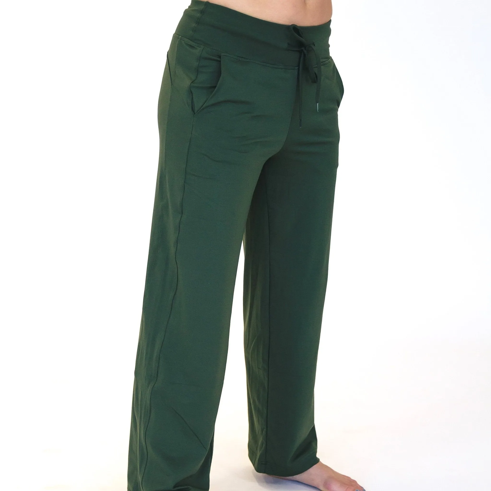 Wide Leg Lounge Pants - Evergreen -FINAL SALE